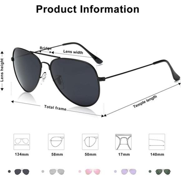 SOJOS Classic Aviator Polarized Sunglasses for Men Women Vintage Retro Style SJ1 - Picture 3 of 6